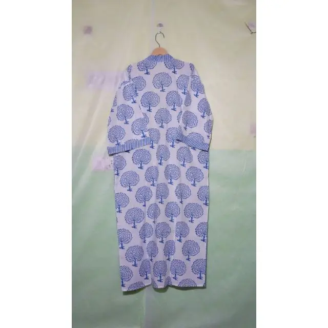 Кимоно с принтом дерева домашняя одежда мягкое и удобное Макси-Платье ночная Пижама халат индийский ручной работы хлопковый Халат