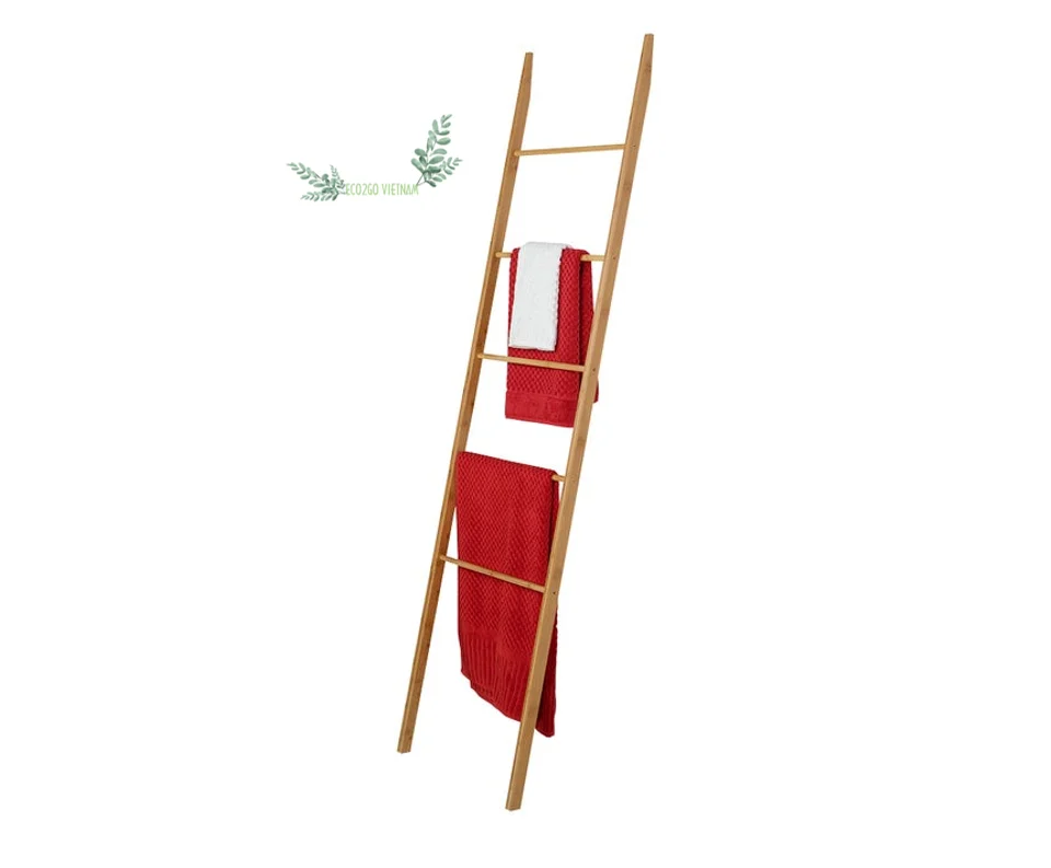 Eco-friendly and Trending 2022 Natural Bamboo Ladder Bath Towel Rack Vietnam Hanging Clothes Bathroom, Bedroom Made in Vietnam
