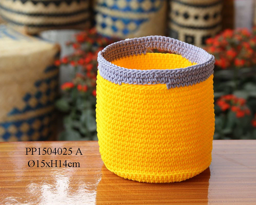 Wool Polypropylene Yarn Crochet Handmade Storage basket From Vietnam Yarns Knitting Crochet Hand For Decoration