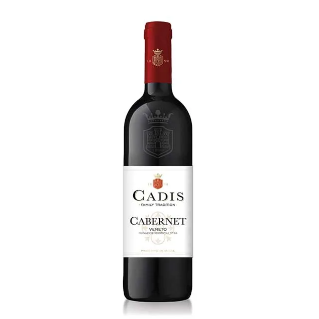 Italian red wine -  Cabernet Veneto IGT - Cadis - Glass Bottle 0,75 - Color: Ruby Red - Palate: Dry