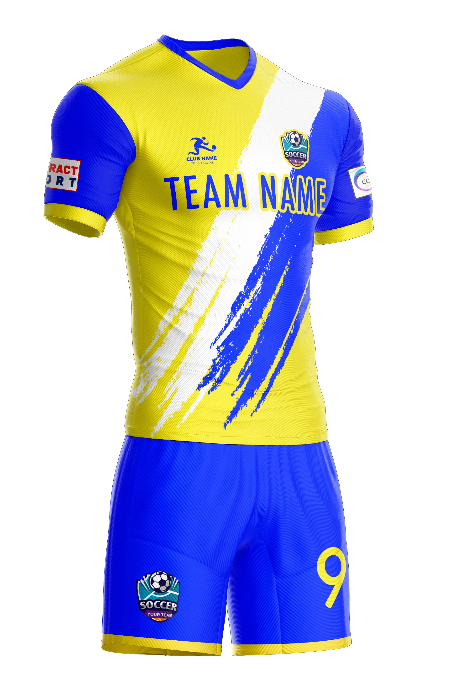 Cheap Low MOQ Sublimation Customized Soccer Uniform made of High Quality Polyester Fabric