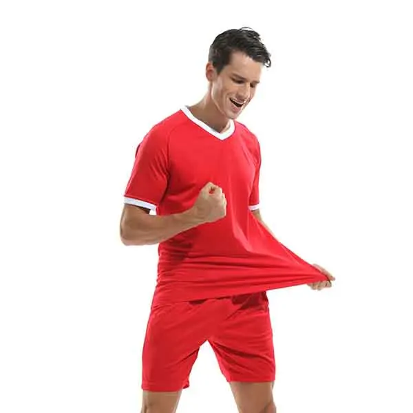 High quality Soccer Uniform Sublimation Buy Football Jerseys Uniforms Kit Online Custom Jersey Football Jersey red color set