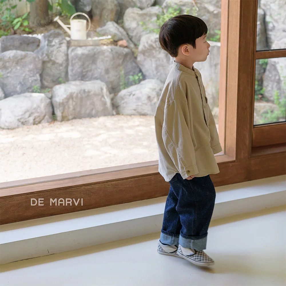 DE MARVI Kids Toddler Corduroy Long Sleeve Casual Shirts Boys Autumn Clothing Wholesale Korean Manufacturer MADE IN KOREA