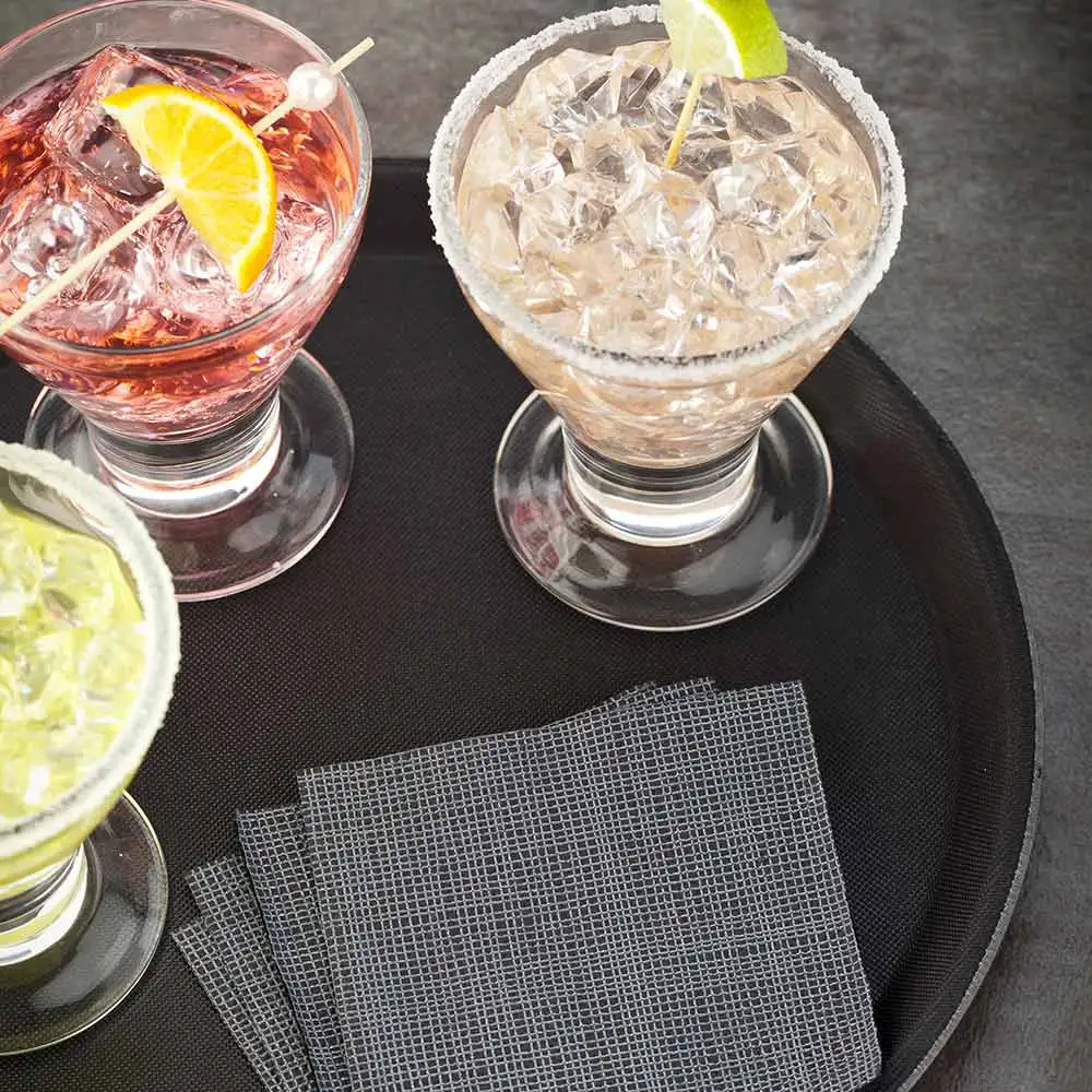 
Bar Lux Round Black Serving Tray - Non-Slip - 11