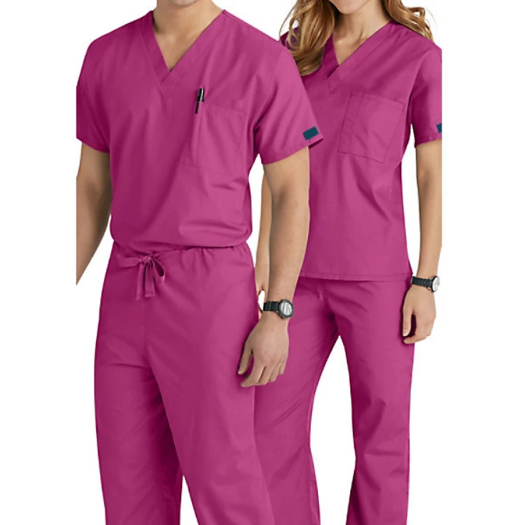 Unisex nurses Scrubs sets Short Sleeve V-neck Medical Workwear Hospital Uniforms