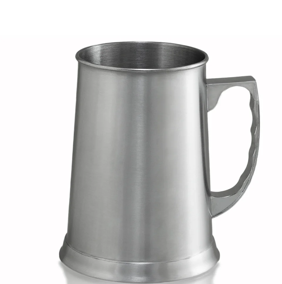 stainless steel beer mug smooth insulated  beer mug beer mug with thick handle for hot and cold