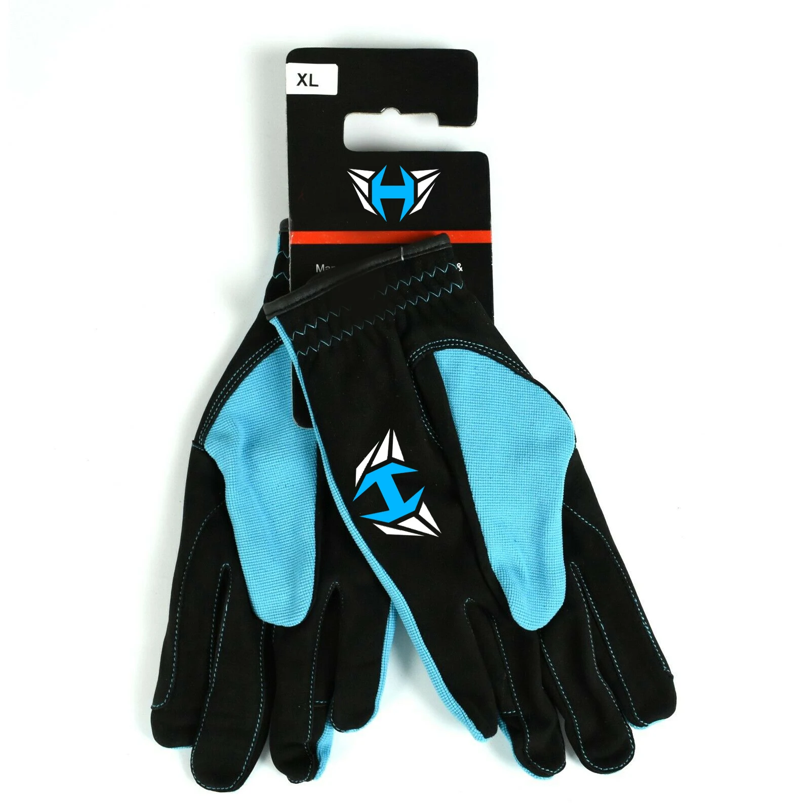 Перчатки для конного спорта унисекс, мужские большие, с пальцами, для верховой езды, черные, синие