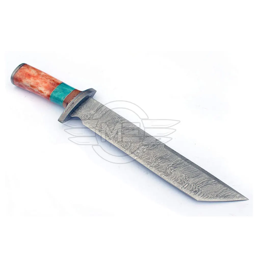  Красивый нож ручной работы из дамасской стали с фиксированным лезвием охотничий Боуи ручка твердого дерева латунными болтами