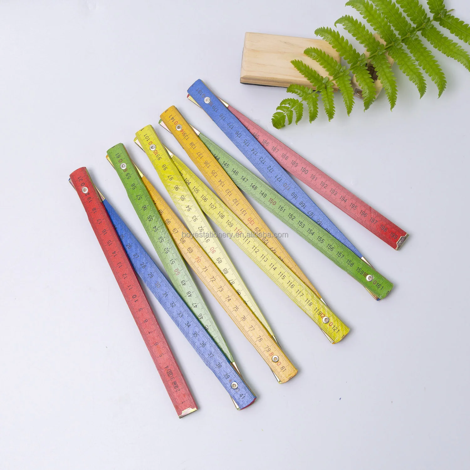 Custom 1m 2m Folding Wooden Ruler Measuring Meter Tape Measure Builder Carpenter Wood Rule Logo Print Wooden Folding Ruler