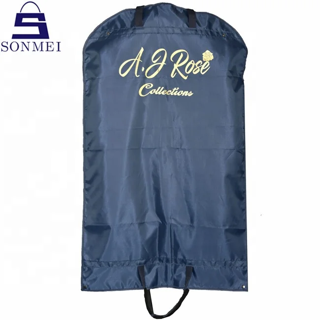 Dark blue polyester premium suit bags customised