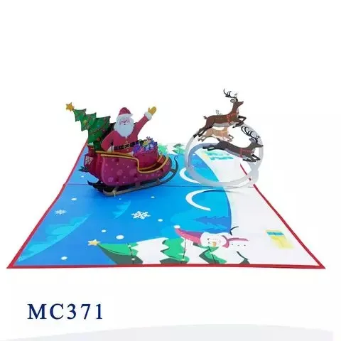 Santa Claus Sleigh 3D Pop Up Card Gifts & Crafts Handicraft Paper Crafts From Vietnam High Quality Best price Top Trending