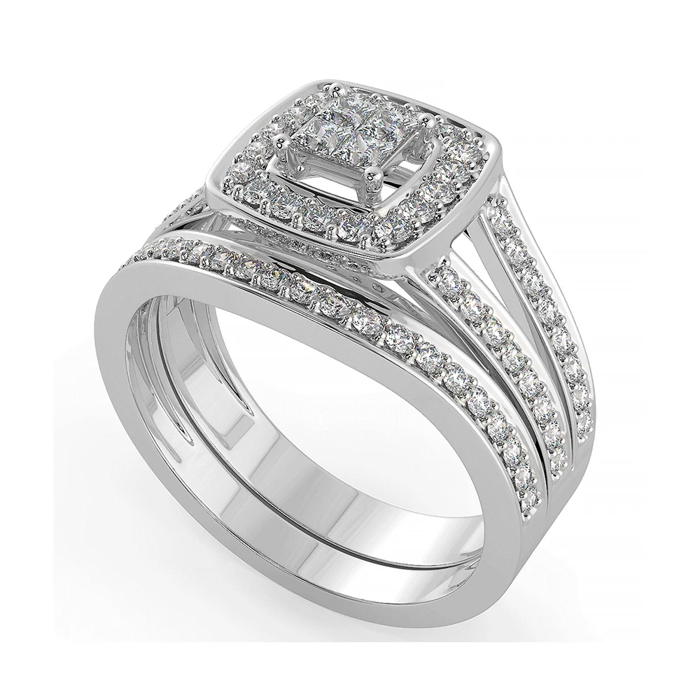 Купить онлайн 10K кольца из белого золота с бриллиантами доступны в подарочной упаковке по хорошей цене