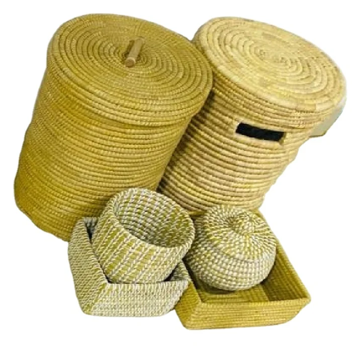 Factory Price Top Quantity Best Selling In Stock Customize Size100% Jute Nature Baskets with Straw & Plastic