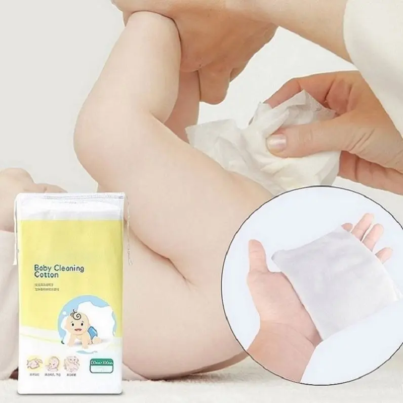 Organic Baby Pee Poo Cleaning Wipes  Pure Cotton Disposable Diaper Changing Cleaning Cotton Pad