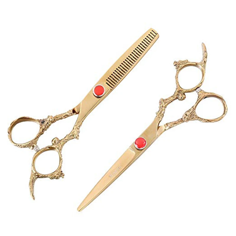 Professional Barber Scissors Thinning Hair Cut Set Hair Cutting Scissors in Smooth Cutting Size 7.0 inch...