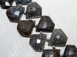 Natural Black Sunstone Diamond Shape Gemstone Top Drilled Gemstones Polished gems Jewelry making Stone 15x15 MM
