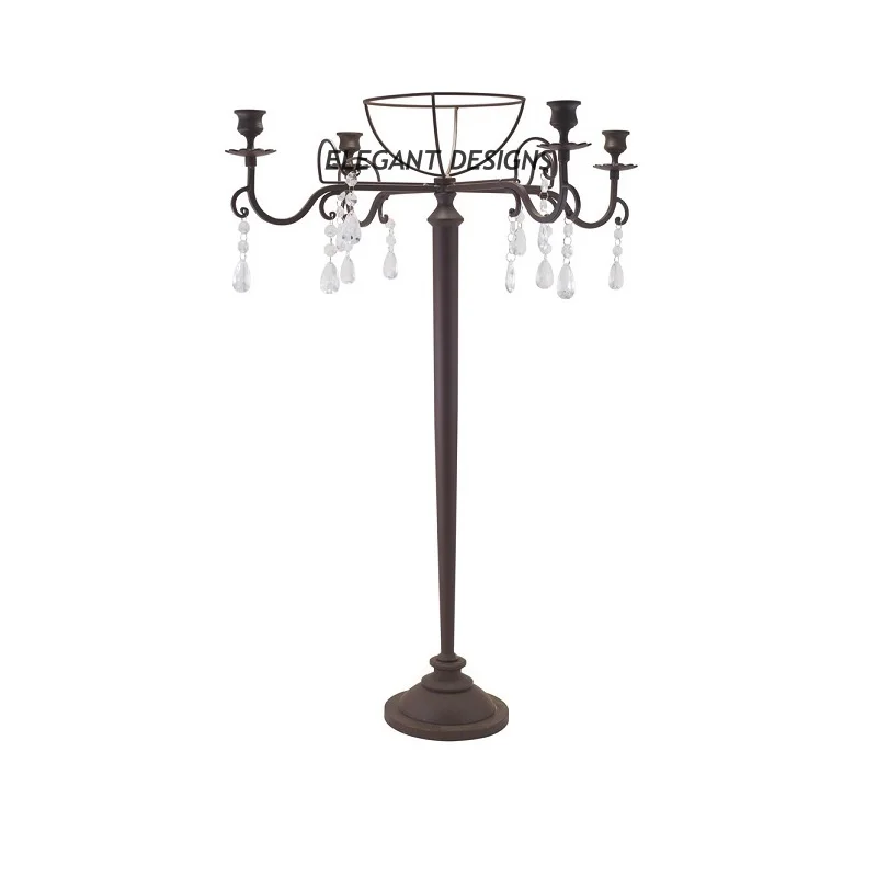  Украшение для отеля Позолоченный Канделябр большого размера со стеклянным дымовым стеклом алюминиевый дизайнерский поставщик из Индии канделябр