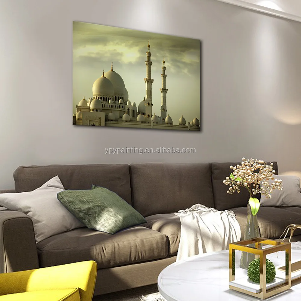 landscape islamic Masjid art painting  HD canvas printing artwork  wholesale price Jerusalem Wall Art  home decor painting