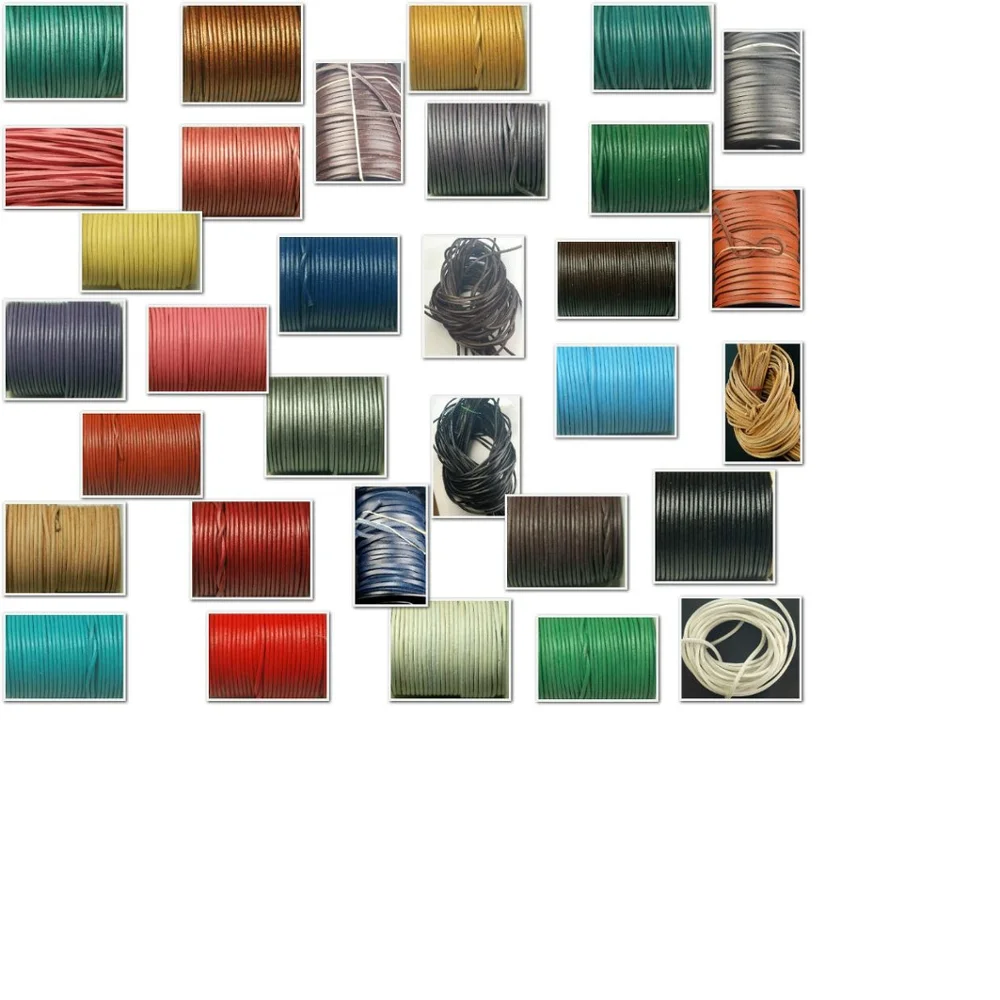 braided leather cords in size 2, 3, 4, 5 mm available in custom dyed colours suitable for jewellery designers and crafts