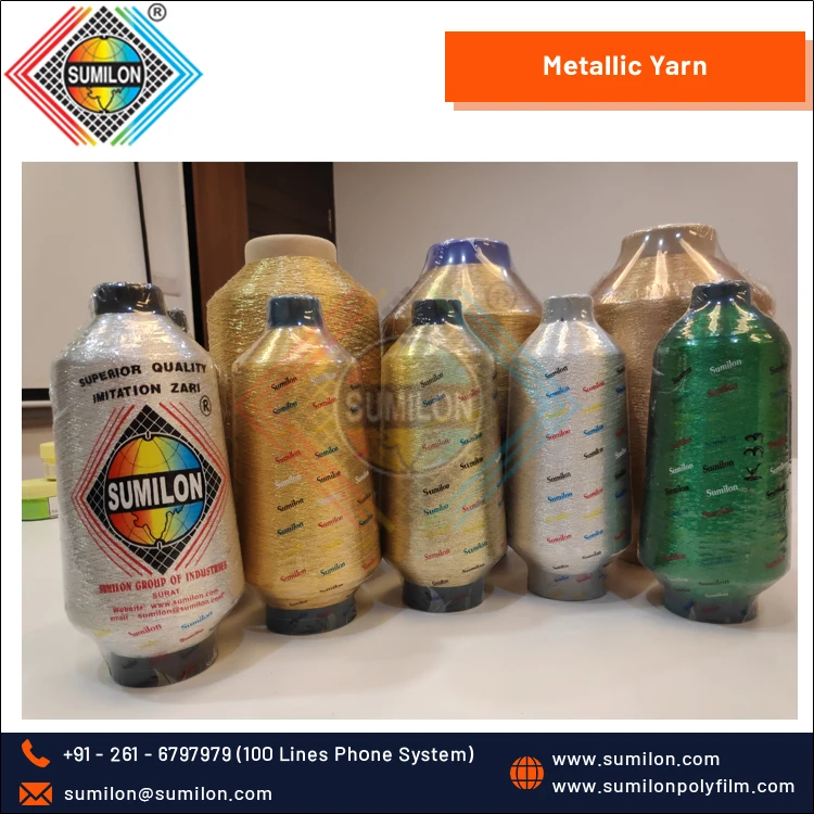 Yarn Indian Vendor Selling High Twisted Mh-type Metallic/ Polyester for Flat and Circular Knitting Metallic Yarn High Strength