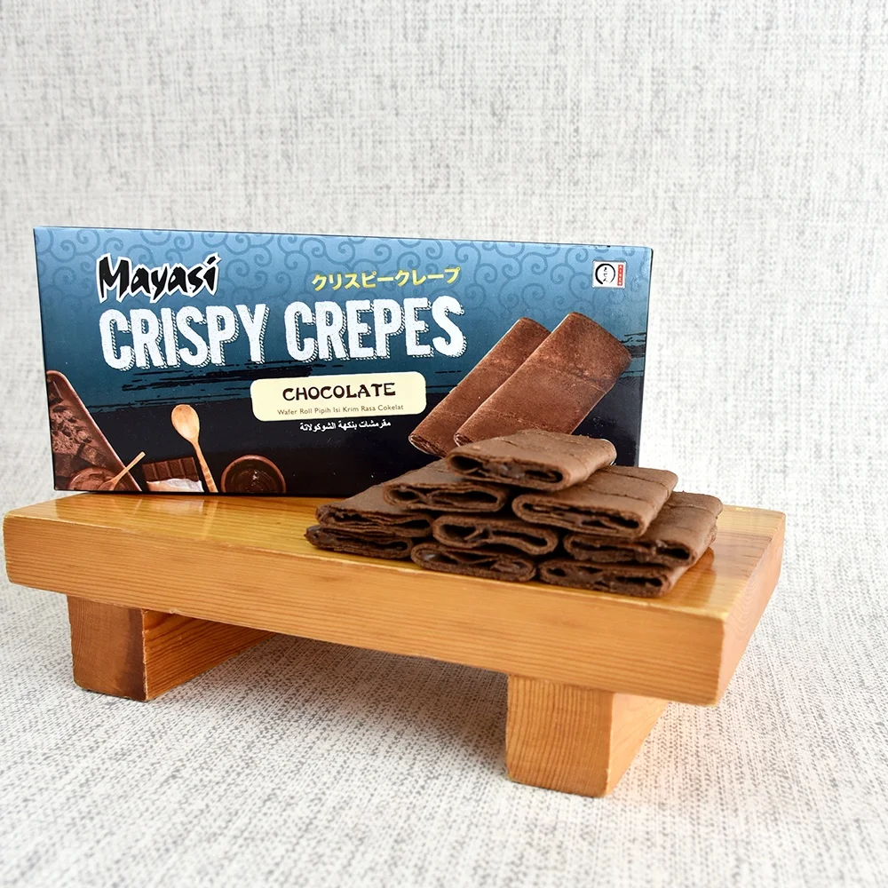  Хит продаж тонкие вафельные рулоны закуски Mayasi хрустящие крепы 90 г аромат шоколада