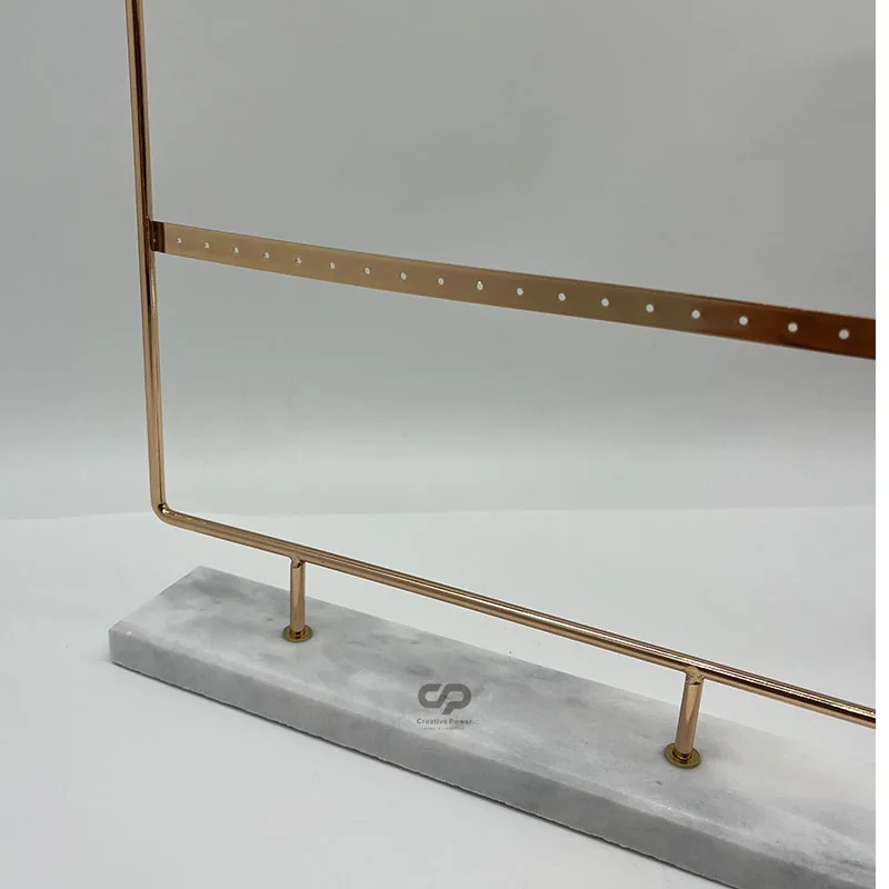 Custom marble jewelry display earrings display stands rose gold and marble jewellery stand