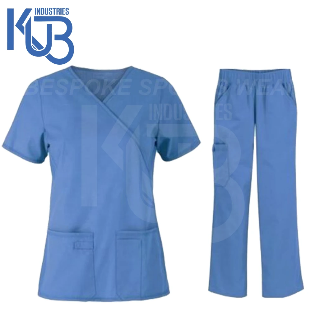 Fashionable Hospital Uniforms Scrub Spandex Stretch Breathable Women Set Medical Nursing Scrubs Uniforms Wholesale Skin Friendly