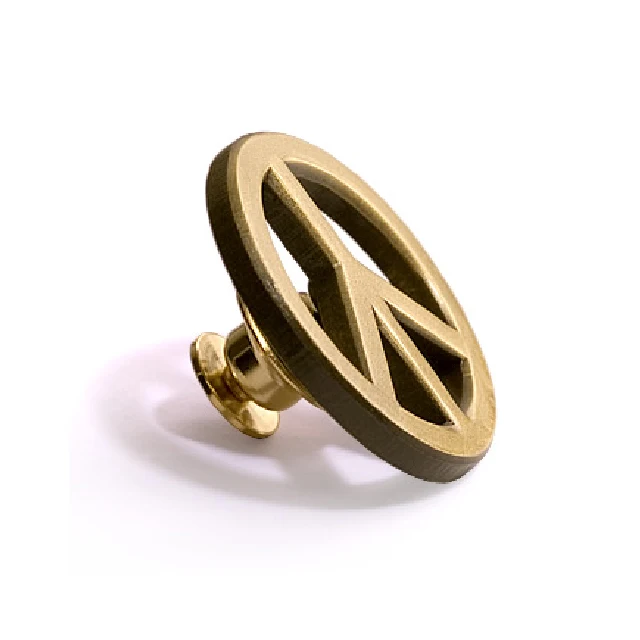 Custom antique zinc alloy gold plating world peace symbol lapel pin