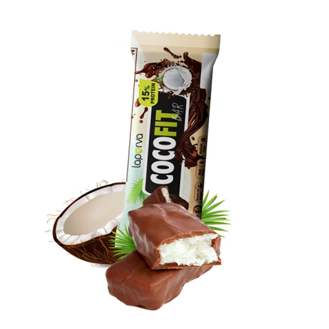 
100% high quality protein bar pure protein chocolate bar for keto diet by Laperva - Coconut flavor 18 pcs per box 