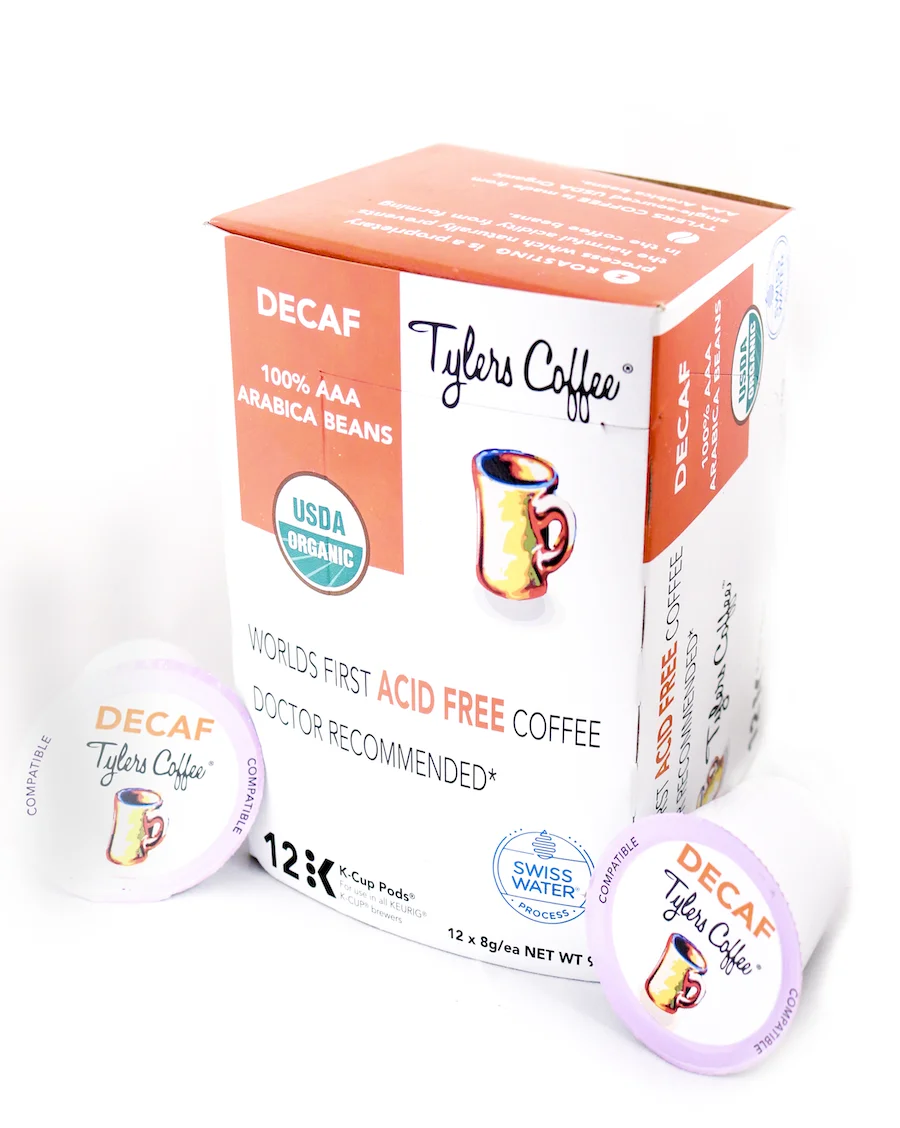  Средний рост кофеин упаковка в коробку USDA Органическая Сертификация Decaf одна чашка для сервировки (12 шт.) | Кофе Tylers