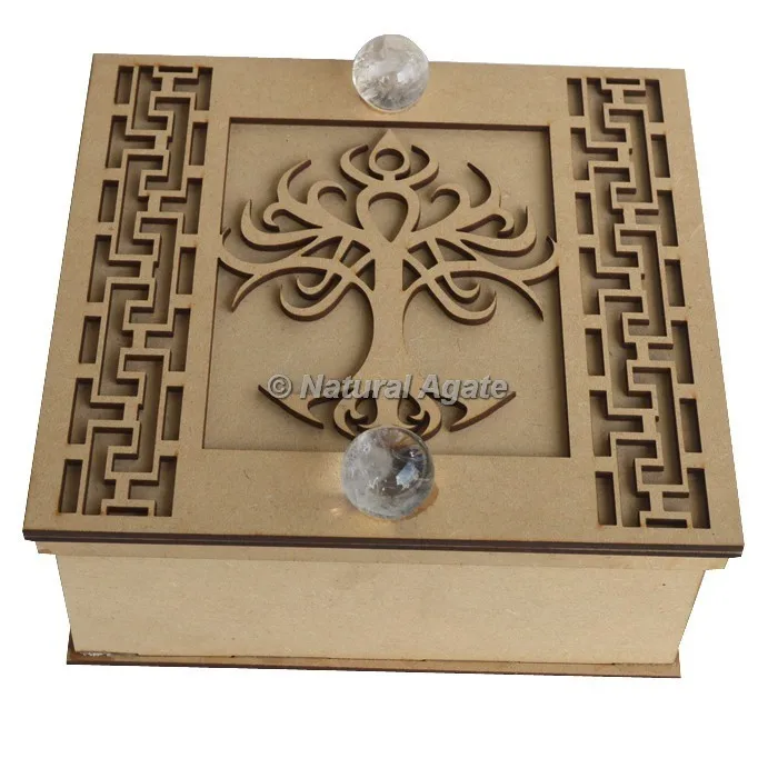 Buy Online Tree Of Life Wooden Gift Box With Crystal Ball | Tree Of Life Wooden Gift Box