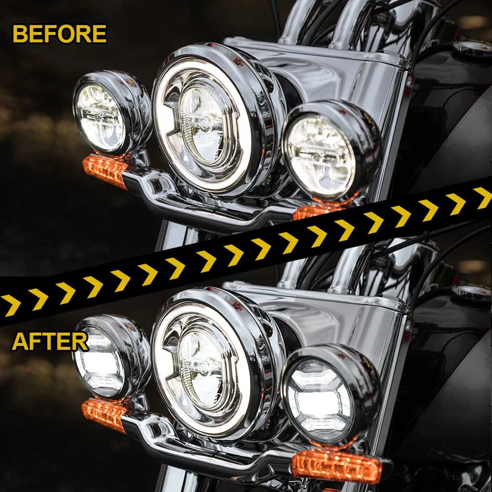 Best Price Motorcycle Fog Lamps 4.5Inch Led Fog Light Headlight Indian Cars Foglamp Manufacturer In China Fit For Harley