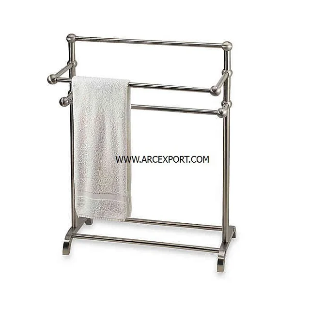 Silver Color Stainless Steel Towel Stand Bathroom And Kitchen Accessories Clothes And Towels Hanging Stand Supplies