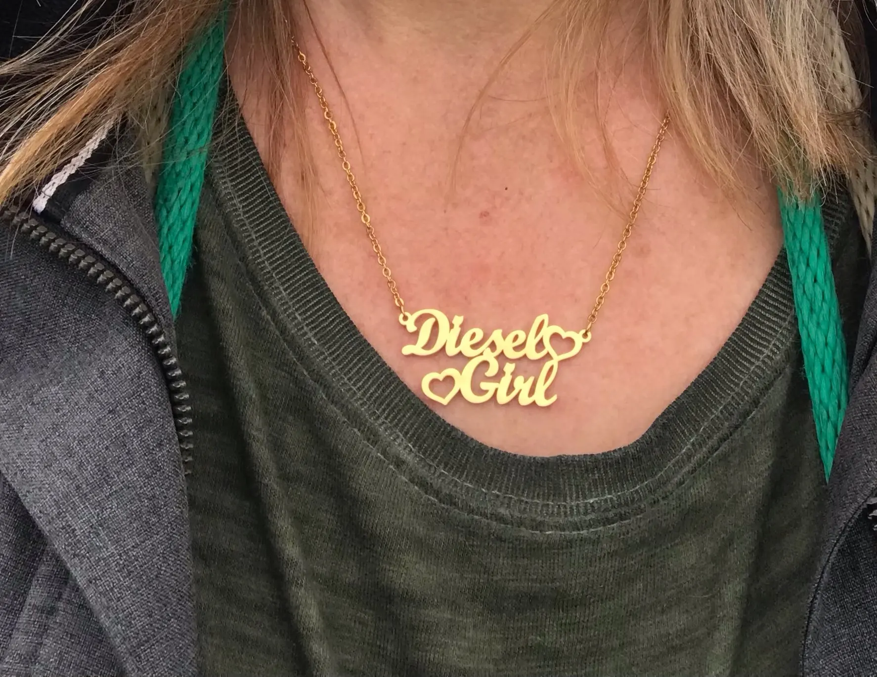 Gold Charm Heart Custom 2 Name Necklace Personalized Nameplate Letter Fashion Women Jewelry
