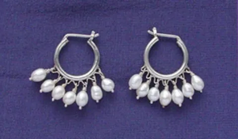 Silver charm Earring