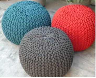 indian rope pouf knitted pouf