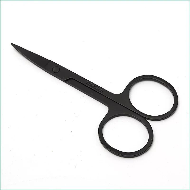Professional Custom Logo Stainless Steel Nose Hair Mini Small Scissors Facial Hair Straight Round Tip For Face Facial Scissors