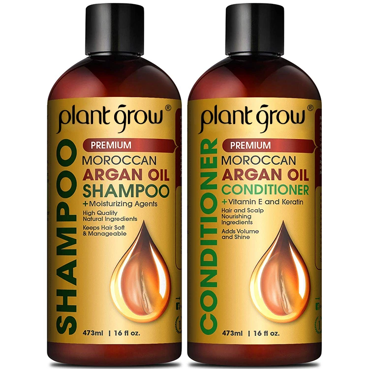 
OEM Private Label Hair Loss Products Sulfate Free Shampoo Bio Natural Argan Oil Keratin Hair Treatment DHT Shampoo and Conditioner 