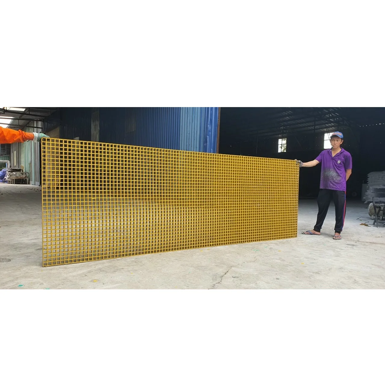 Огнестойкая кислотостойкая формованная композитная решетка по индивидуальному размеру FRP Yelllow