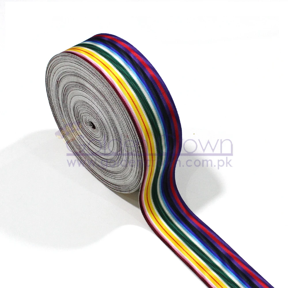 Радужная муаровая полосатая корсажная лента | Поставщик масонской ленты