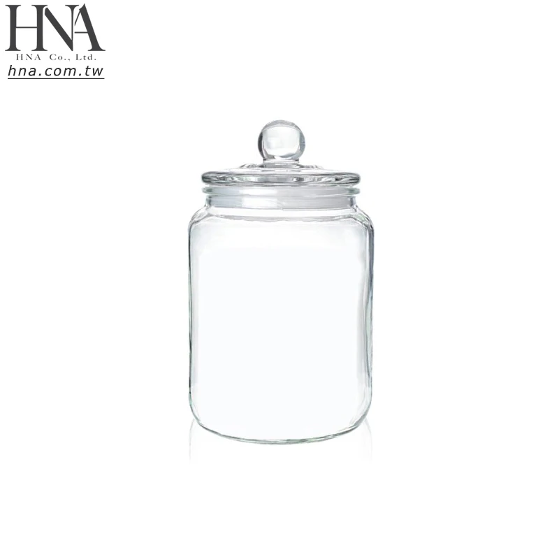 HNA 2 Liter 2000ml Luxury Cookie Crystal Glass Storage Canning Jar with Seal Lid