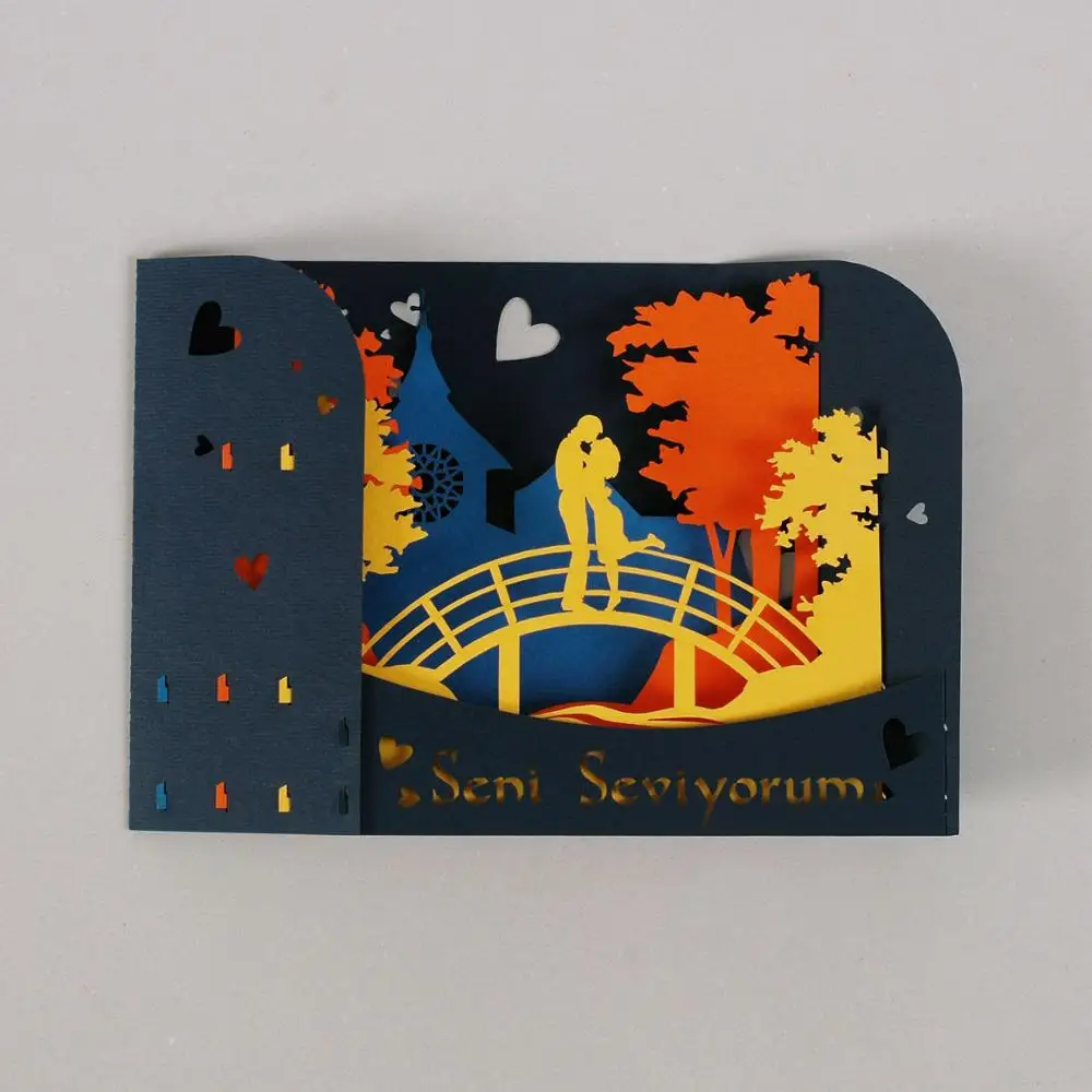 New Arrival For Decoration And Gift Pop Up 3D Greetings Card Valentine - Printing Custom Design from HMG Supplier