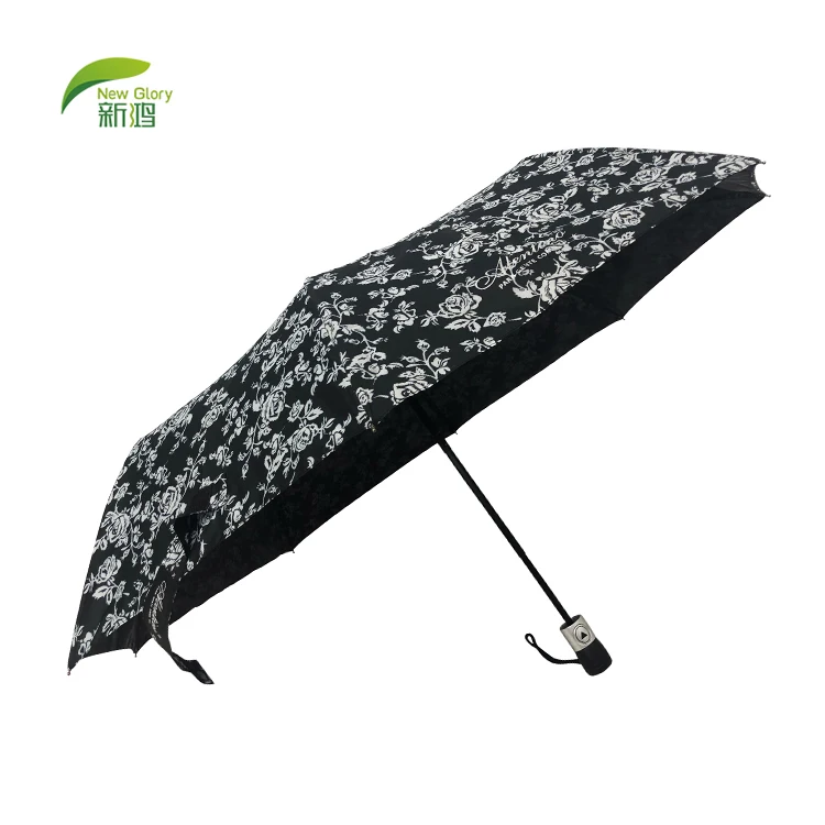 Hot Sale 21inch umbrella rose gold 3 automatic umbrella semi sex umbrella