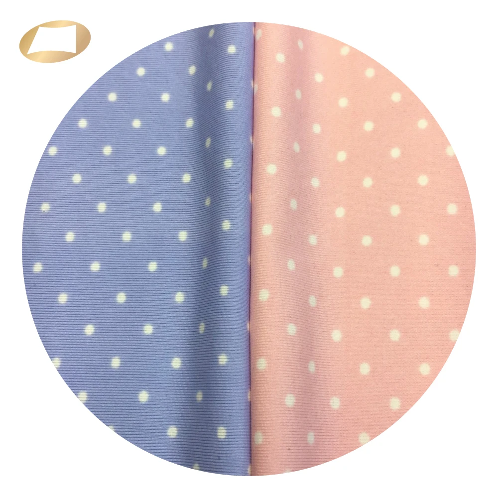 Ткань для нижнего белья с принтом в горошек 92% нейлон 8% эластан