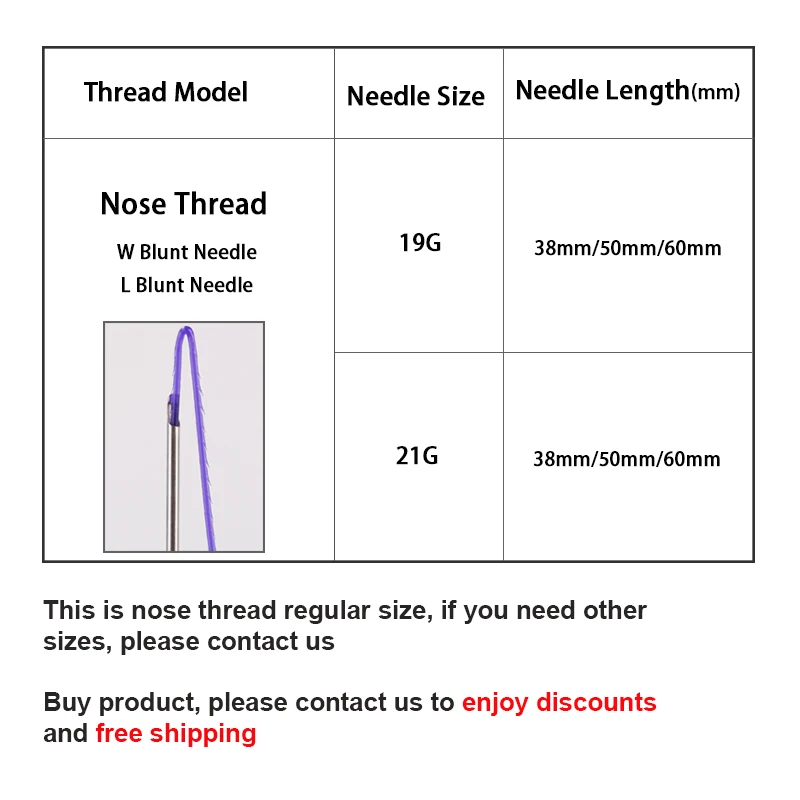 Blue bio nose threads lifting cog thread 19g 38mm nose shaping long lasting tension protein pdo threads