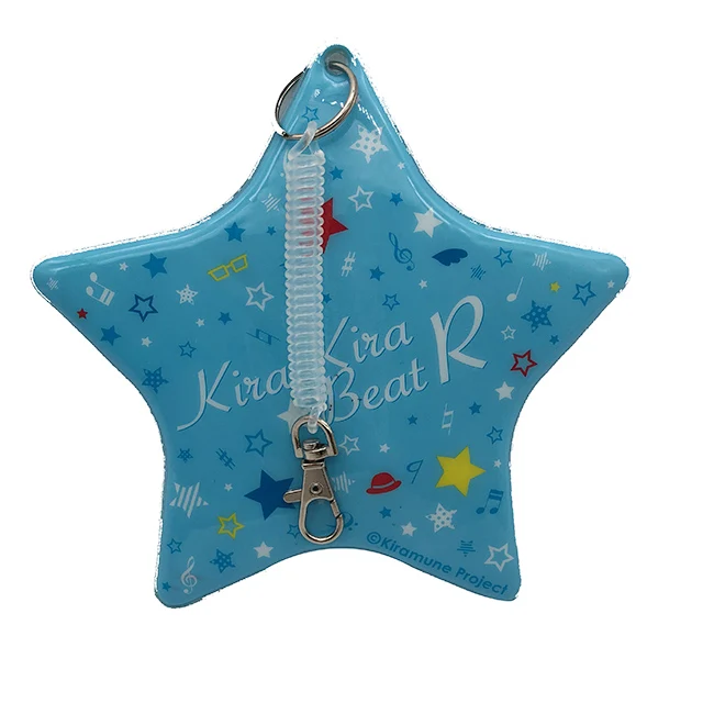 
Customized fashionable soft PVC full color printing special profile ticker holder with spring strap 