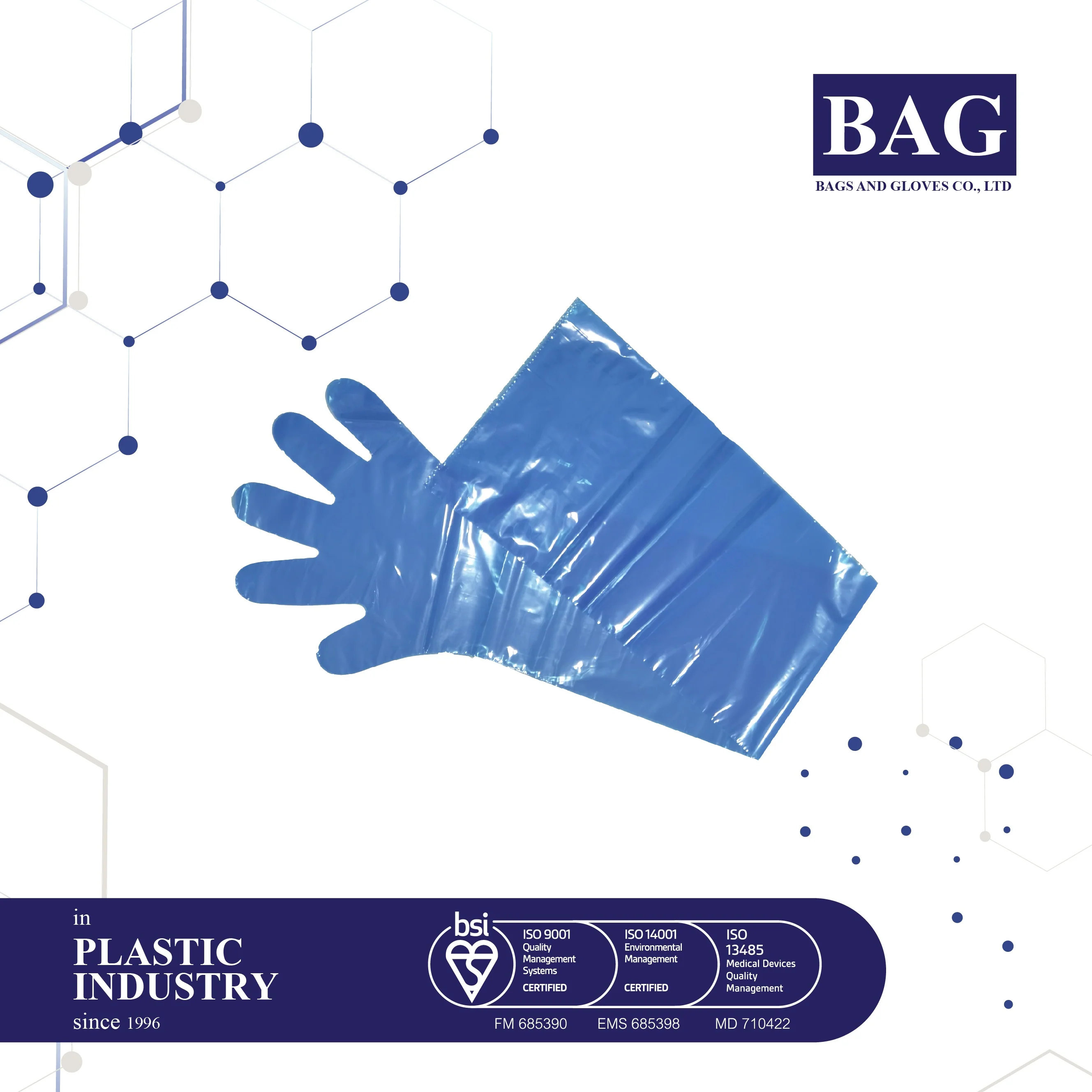 Disposable Arm Length Long Gloves for Medical used, Blue, non sterile