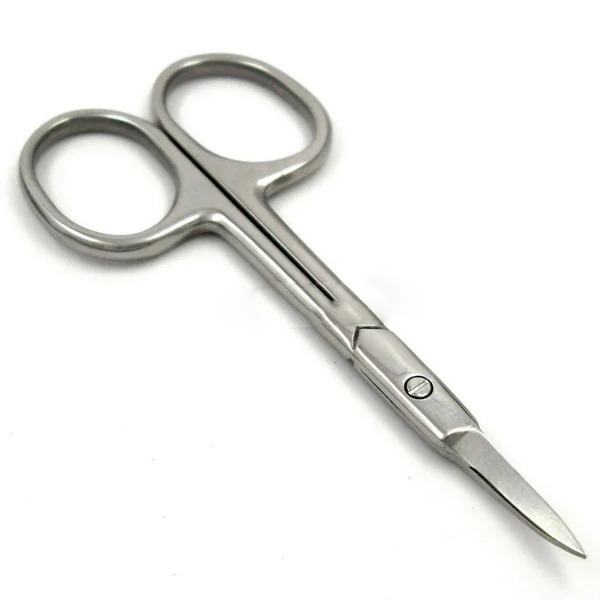 Professional Custom Logo Stainless Steel Nose Hair Mini Small Scissors Facial Hair Straight Round Tip For Face Facial Scissors