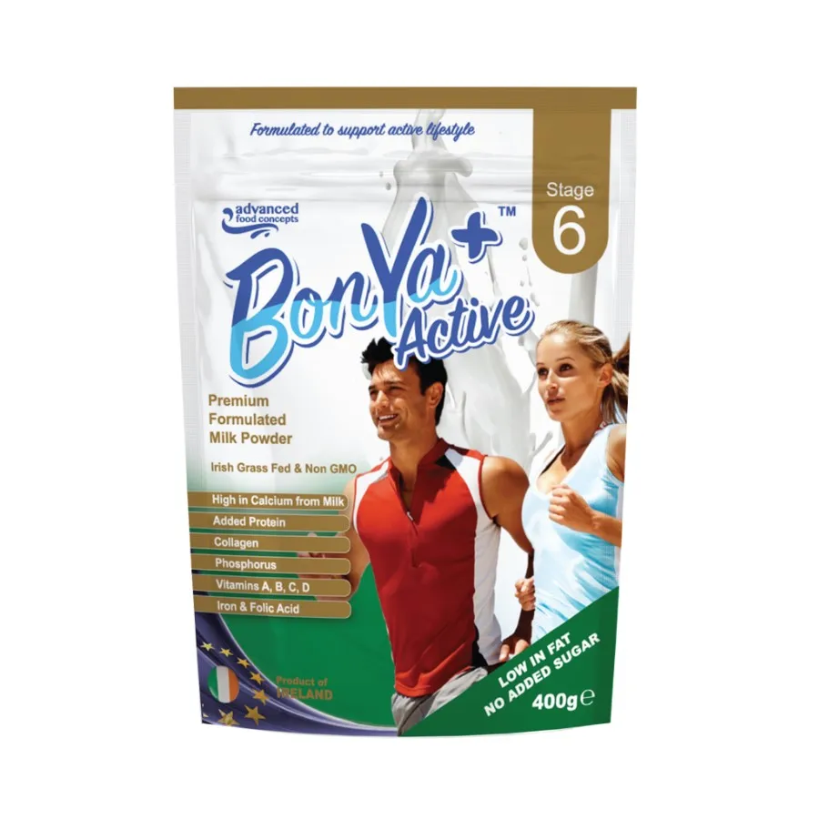 400g Pouch BonYa Plus Irish Non GMO Stage 6 Premium Formulated Active Adults Low in Fat Milk Powder