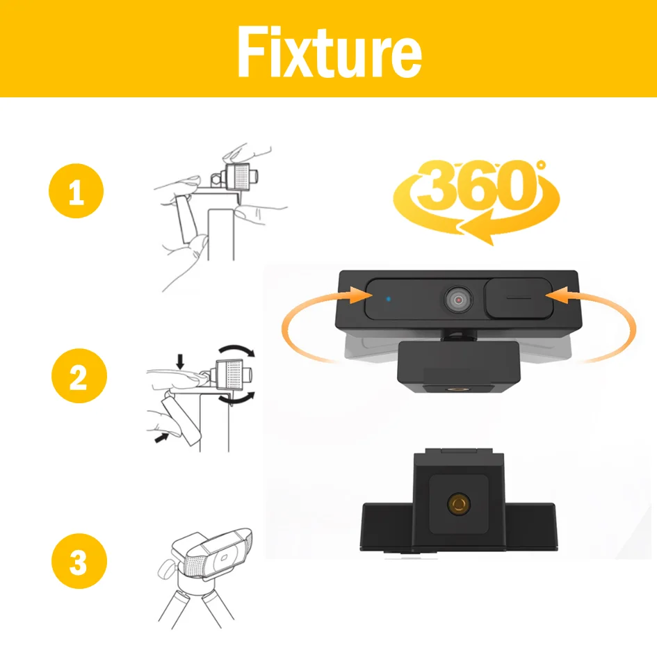 Good Image 4K CMOS MIX415 USB 2.0 Micro WebCam With 2*Digital Mic for Conference